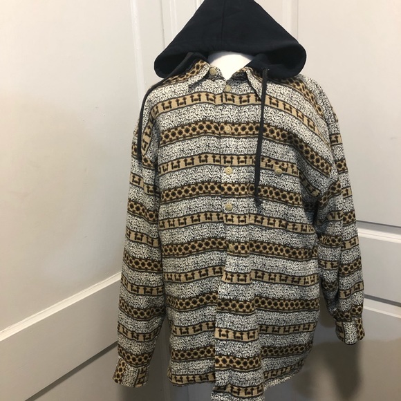 Amazing stylish Grit Iron winter button up hippie hoodie shirt size 2xl - Picture 1 of 6